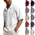 thumbnail image 1 of Yifymode Mens Polo Shirts Short Sleeve Loose Fit Golf Shirt with Pocket Casual Collared Shirt Textured Knit Tops Workout Shirts, 1 of 9