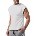 thumbnail image 1 of Yifymode Mens Sleeveless Shirts Workout Tank Tops Cut Off Shirts Gym Muscle Loose Fit Tee,White XL, 1 of 5