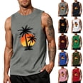 thumbnail image 1 of Yifymode Mens Sleeveless Tank Tops Graphic Workout Gym Shirts Palm Tree Vintage Style T-Shirt, 1 of 5