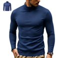 thumbnail image 1 of Yifymode Mens T Shirt Long Sleeve Basic Mock Turtleneck Pullover Thermal Solid Tops | Undershirt,Slim Fit,Casual Wear,Office Work,Lightweight, 1 of 6