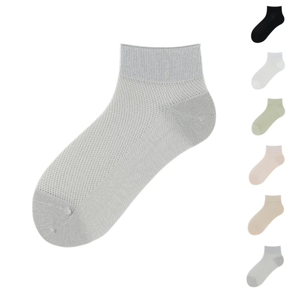 Yifymode Mesh Ankle Socks, Thin Breathable Solid Casual Socks Back to School Daily Essentials for Women, Moisture Wicking Light Campus Socks