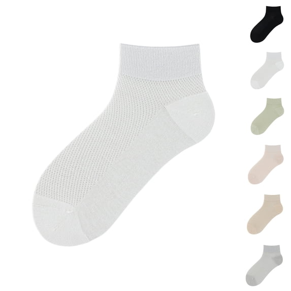 Yifymode Mesh Ankle Socks, Thin Breathable Solid Casual Socks Back to School Daily Essentials for Women, Moisture Wicking Light Campus Socks