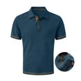 thumbnail image 1 of Yifymode Polo Shirts for Men Short Sleeve Ice Silk Mesh Collared Golf Polos, Stretchy Breathable Polo Shirts For Beer Belly Summer Daily Mens Tops, 1 of 6