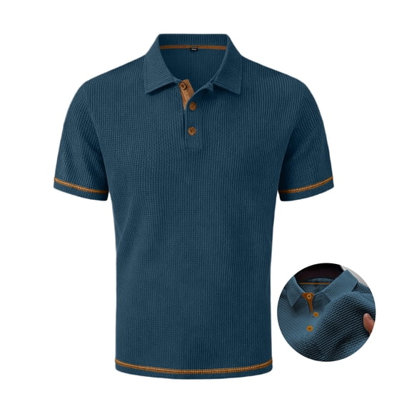 Yifymode Polo Shirts for Men Short Sleeve Ice Silk Mesh Collared Golf Polos, Stretchy Breathable Polo Shirts For Beer Belly Summer Daily Mens Tops