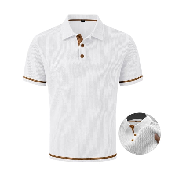 Yifymode Polo Shirts for Men Short Sleeve Ice Silk Mesh Collared Golf Polos, Stretchy Breathable Polo Shirts For Beer Belly Summer Daily Mens Tops