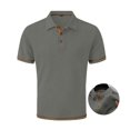 thumbnail image 1 of Yifymode Polo Shirts for Men Short Sleeve Ice Silk Mesh Collared Golf Polos, Stretchy Breathable Polo Shirts For Beer Belly Summer Daily Mens Tops, 1 of 7