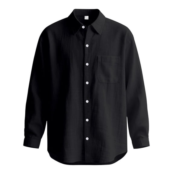 Yifymode Sun Protection Blouses for Men UPF 50+ Button Down Lightweight Sun Shirts Casual Long Sleeve Quick Dry Athletic Tops,Black M
