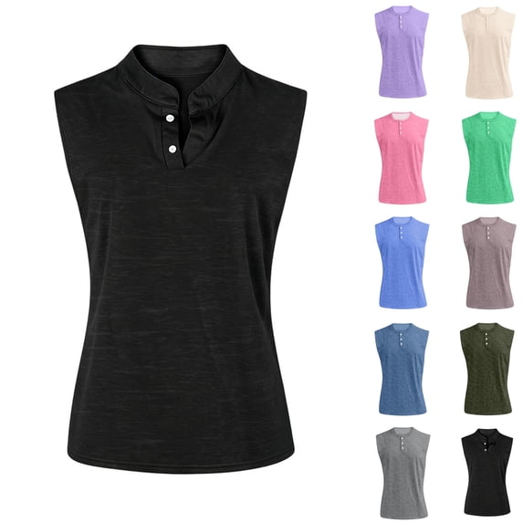 Yifymode Tank Tops Men Sleeveless Henley Tank Tops Casual Loose Fit Distressed Washed Shirts Vintage Lightweight Solid Tees