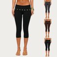 thumbnail image 1 of Yifymode Women Fold Over High Waist Capri Leggings Stretch Soft Breathable Fitted Yoga Workout Cropped Pants Casual Daily Lounge Gym Trousers, 1 of 6
