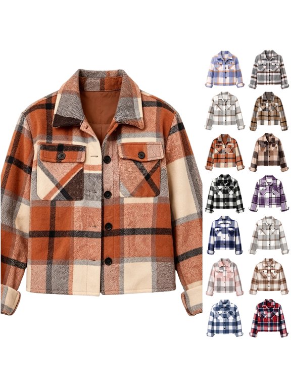 Womens Cropped Jacket Shacket Button Down Shirt Fall Winter Coat | Lightweight Crop Shackets, Trendy Outfits, Fall Winter Outwear