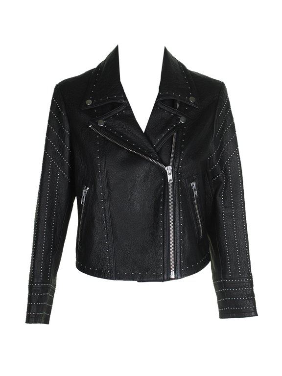 Azrouel Black Studded Leather Jacket 12