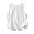 thumbnail image 1 of YigeTops Women's Cotton Linen Sleeveless Tank Tops Relaxed Fit Summer Casual Daily Layering Blouse White 3XL, 1 of 3