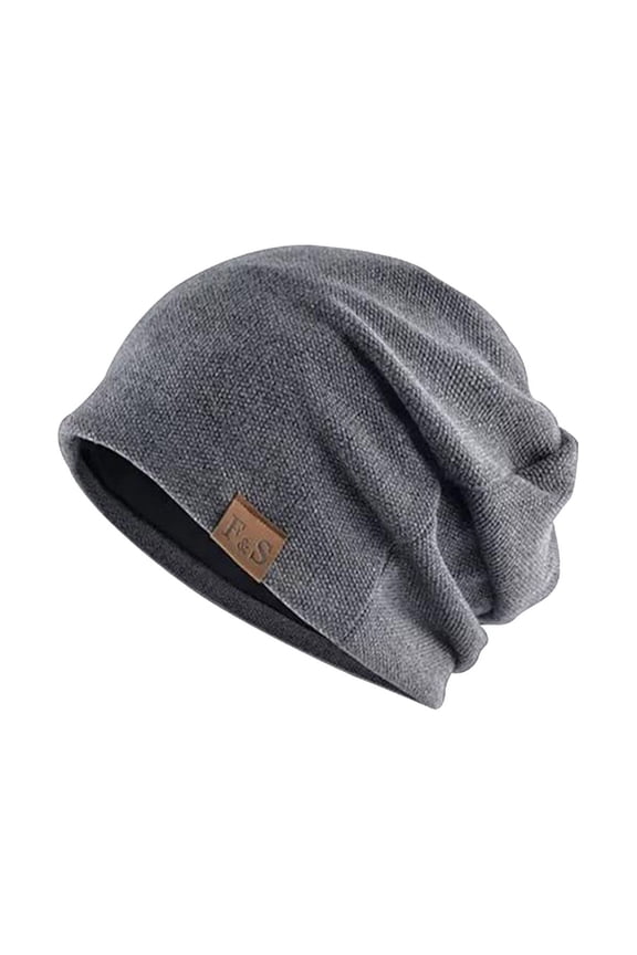 Beanie for Women Men Womens Autumn and Winter Square Pile Hat Lattice Pile of Hats Retro Warm Fashion Hat Winter Hat Dark Gray One Size