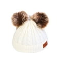 thumbnail image 1 of Yigetop Beanie for Women Unisex Winter Thicken Warm Hat for Men and Women Ear Warm Hat with Hairball Pom Pom Beanie for Women White One Size, 1 of 2