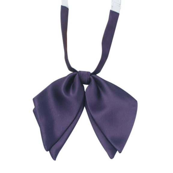 Yigetop Black Bow Tie Women's Double Layer Bow Tie Bow Flower New Featherless Root Japanese College Style Solid Color Bright Face Bow Tie Black Bow Choker Wine one Size