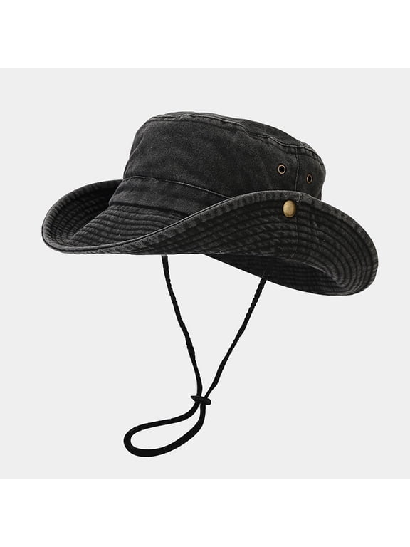 Black Breathable Wide Brim Boonie Hat Outdoor Mesh Cap for Travel Fishing Hot Sale Hat
