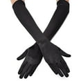 thumbnail image 1 of Yigetop Black Opera Dance Elbow Finger 1920S Bridal Long Length Gloves Satin Women's Gloves Gloves Hot Sale 1 Pair Of Gloves, 1 of 9