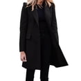 thumbnail image 1 of Yigetop Black Trench Coat Women Women Casual Light Weight Thin Jacket Slim Coat Long Sleeve Business Coats Jacket Peacoat Womens Coat Black 3XL, 1 of 7