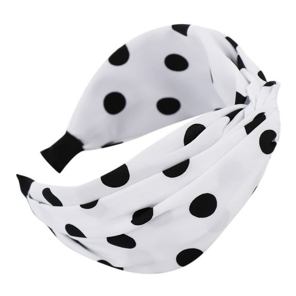 Yigetop Bow Headband Fashion Bow Knot Dot Print Hairband Women Hair Head Hoop Sweet Girls Headband Cute Headbands White One Size