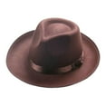 thumbnail image 1 of Yigetop Brown Fedora Hat Jazz Cap Retro Cap Flat Side Sun Hat Bow Cap Four Seasons Available Black Fedora Hat for Men E A, 1 of 1