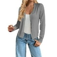 thumbnail image 1 of Yigetop Cardigans for Women Trendy Women's V Neck Button Knit Cardigan Sweater Jacket Cardigan Lightweight Sweaters for Women Grey S, 1 of 6