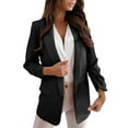 thumbnail image 1 of Yigetop Casual Blazer for Women Womens Blazer Open Front Fashion Long Sleeve Business Work Casual Suit Jackets Lightweight Notched Collar Cardigan Work Blazers for Women Black L, 1 of 5