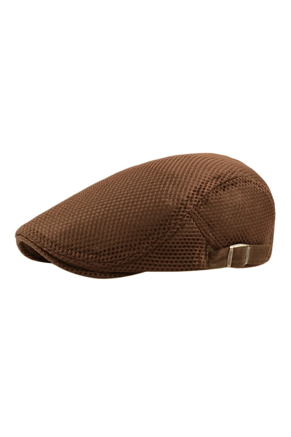 Coffee Men Breathable Mesh Summer Hat Newsboy Beret Ivy Cap Cabbie Flat Cap Hot Sale Hat