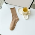thumbnail image 1 of Yigetop Coffee Womens Socks Solid Color Socks Colorful Lightweight Cotton Pile Socks Athletic Socks Hot Sale 1 Pair Of Socks, 1 of 3
