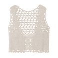 thumbnail image 1 of Yigetop Crochet Vest for Women, Women's Crochet Top Lace Vest Crewneck Crochet Hollow Out Cover Up Summer Going Out Tops Going Out Tops for Women Beige one Size, 1 of 4