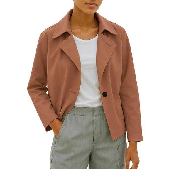 Yigetop Cropped Blazers for Women Suit Jackets for Women Open Front Work Lightweight Coats Spring Summer Short Blazer Jacket Peacoat Women's Blazers & Suit Jackets, Brown, XL