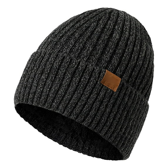 Yigetop Cute Beanies for Women Adult Winter Soild Layer Woolen Hat New Fleece Warm Knitted Hat Womens Beanies for Winter D A