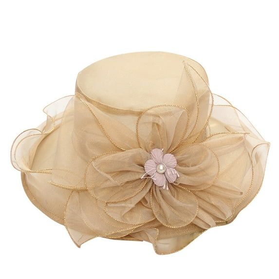 Yigetop Derby Hats for Women 2025 Women's Church Kentucky Derby Fascinator Bridal Tea Party Wedding Hat Kentucky Derby Hats for Women Khaki One Size