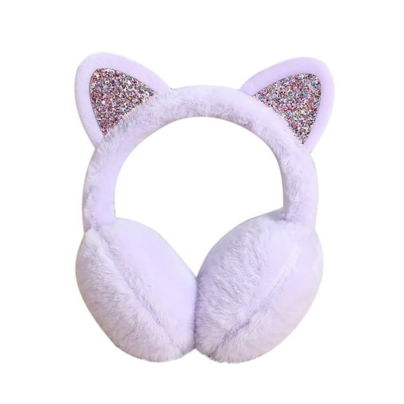 Yigetop Ear Muffs for Winter Women Soft Cat Earmuffs Women Winter Warm Ear Winter Warm Ear Women Classic Fleece Unisex Winter Warm Earmuffs Cold Weather Home Color Cute Earmuffs Purple One Size