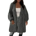 thumbnail image 1 of Yigetop Fall Coats for Women 2025, Long Cardigan Sweaters for Women Trendy Fall 2025 Oversized Knit Sweater Jacket Coats Winter Fashion Clothing Oversized Cardigan for Women Dark Gray S, 1 of 1