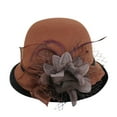 thumbnail image 1 of Yigetop Fascinators Hats for Women Women Fashion Beret French Style Painter Hat Cap Vintage Warm Party Top Hat Church Hats for Women Coffee One Size, 1 of 2