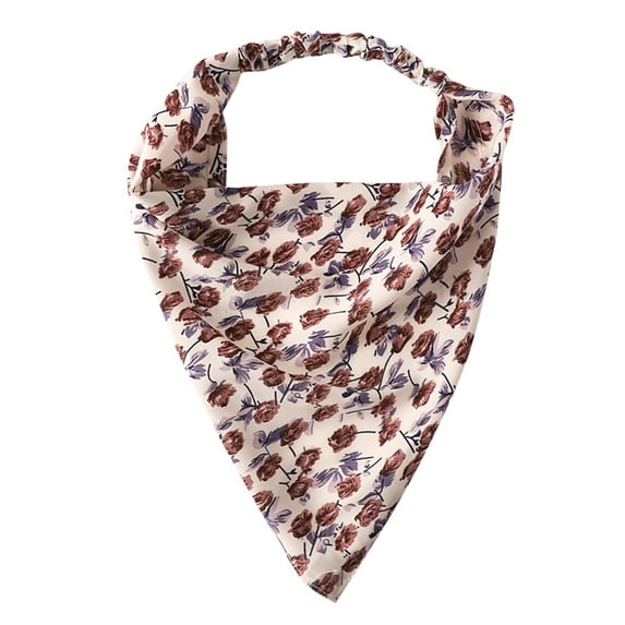Yigetop Fashion Scarf for Women Floral Hair Bandanas Head Kerchief Women Bandana Print Hair Scarf Triangle Hair Kerchief with Ties Head Scarf Head Scarf A One Size