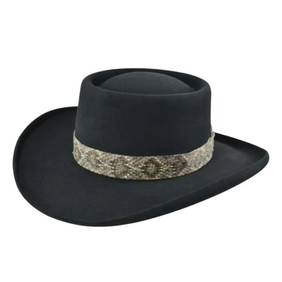 Yigetop Felt Cowboy Hat for Women Women and Men Unisex Hat Steam Punk Hat Top Hat Fashion Ribbon Decorative Hat Fedora Hats for Men Black one Size
