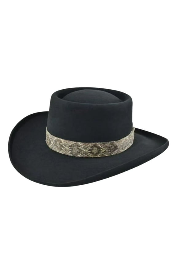 Felt Cowboy Hat for Women Women and Men Unisex Hat Steam Punk Hat Top Hat Fashion Ribbon Decorative Hat Fedora Hats for Men Black one Size