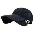 thumbnail image 1 of Yigetop Fitted Hats for Men Men Hat Sunshade Baseball Cap Retractable Brim Hat Summer Sunscreen Breathable Cap Cycling Sun Hat Hats for Men Navy one Size, 1 of 3