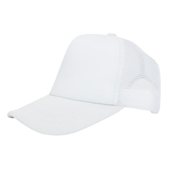 Clearance! Yigetop Peaked Cap Outdoor Solid Color Light Plate Embroidery for Men and Women Sunscreen Truck Driver Hat Net Hat White, M