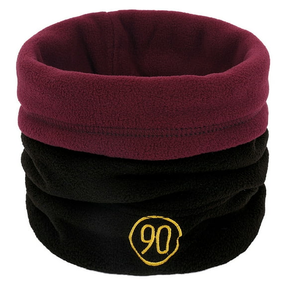 Yigetop Fleece Neck Warmer Unisex Solid Color Neck Warmer Fleece Knitted Scarves Double-Sided Wear Scarf Neck Gaiters for Men Black One Size