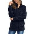 thumbnail image 1 of Yigetop Fleece Zip Up Jacket, Jacket Women Fleece Oversized Zip Up Jackets Long Cardigan Sweaters Fuzzy Winter Coats Shacket with Pockets Jackets for Women Dark Blue XL, 1 of 2