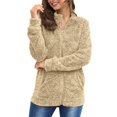 thumbnail image 1 of Yigetop Fleece Zip Up Jacket, Jacket Women Fleece Oversized Zip Up Jackets Long Cardigan Sweaters Fuzzy Winter Coats Shacket with Pockets Jackets for Women Light Yellow M, 1 of 2