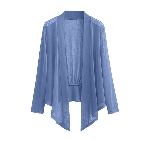 Yigetop Flowy Cardigan for Women Lightweight, Women's Long Sleeve Draped Open Front Cardigan Casual Loose Lightweight Cardigans Ladies Cardigan Sweaters Light Blue 5XL