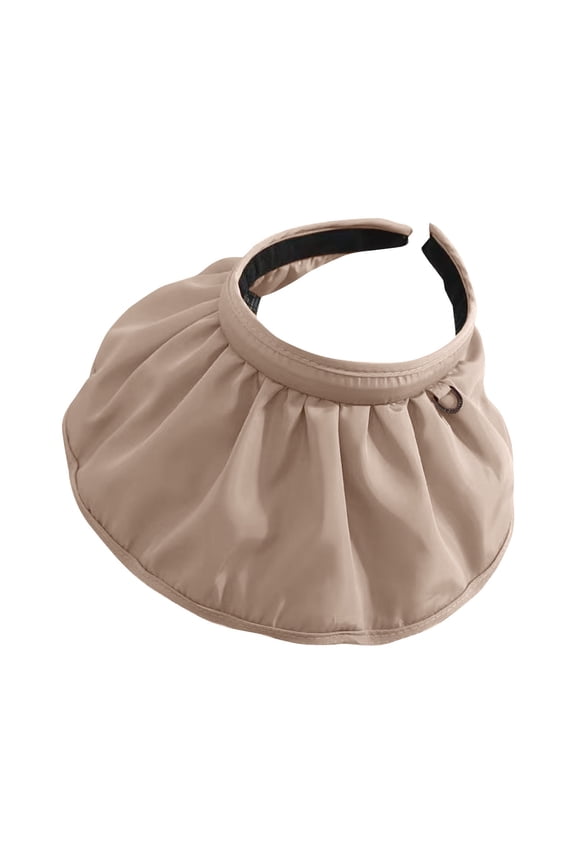 Golf Accessories for Women Pure Colored Conch Shape Summer Sun Visor Hats Headbands for Women Wide Brim Roll Up Beach Hats Foldable Sun Visor Coffee one Size