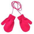 thumbnail image 1 of Yigetop Hand Warmers Gloves Children Winter Warm Solid Knitted Cute with String Gloves Gloves for Kids Hot Pink One Size, 1 of 3