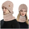 thumbnail image 1 of Yigetop Hat and Scarf Set for Men Men's and Women's Winter Knitted Fleece Windproof Hood Scarf Coif Winter Knit Hat Warm Hats for Adult Beanies Hats Men Pink One Size, 1 of 9