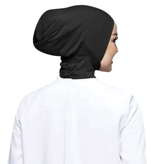 Clearance! Yigetop Women's Headscarf Women Casual Solid Color Elastic Cap High Stretch Womens Muslim Bib Hijab Black, One Size