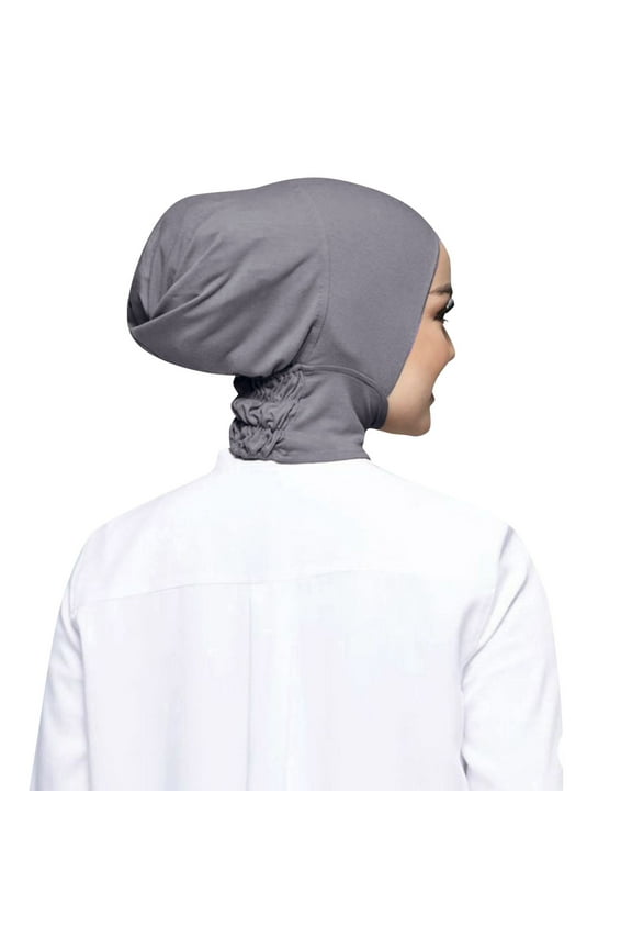 Clearance! Yigetop Women's Headscarf Women Casual Solid Color Elastic Cap High Stretch Womens Muslim Bib Hijab Dark Gray, One Size