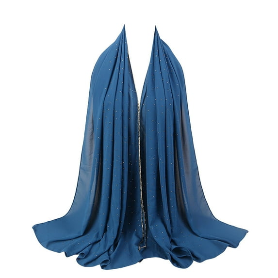 Yigetop Head Scarf for Women's Hair Women's Soft Chiffon Diamond Headscarf Spring Summer Long Shawl Muslim Hijab Muslim Head Scarf for Women K one Size